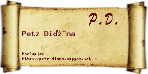 Petz Diána névjegykártya